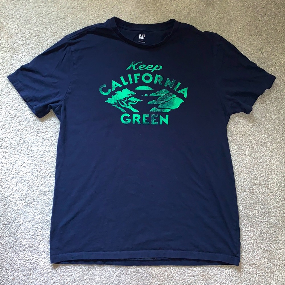 GAP Keep California Green Navy T-Shirt -  M